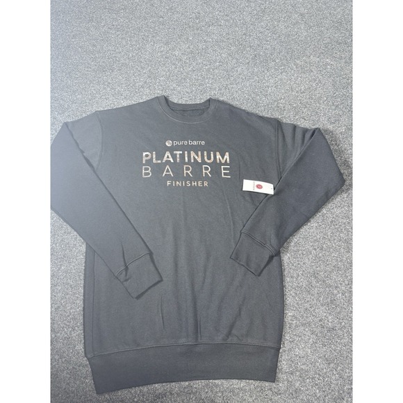 Pure Barre Sweatshirt Size Black XS Platinum Bare Crewneck New Yoga - Picture 1 of 8